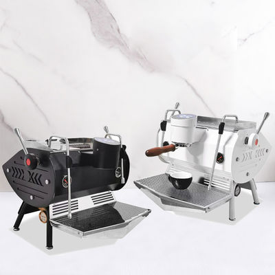 6.0L Double Boiler Latte Coffee Maker με 3 κουτιά σκόνης και 58mm Solid Wood Handle