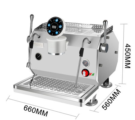 3500W Δύναμη Εμπορική Espresso Μία ομάδα καφετιέρα με 438 * 560 * 450mm Διαστάσεις