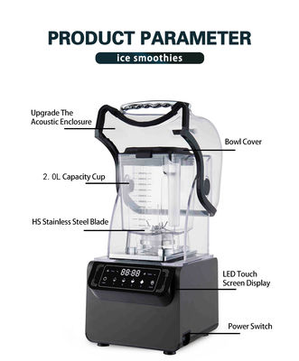 1800W πλαστικό σπίτι παγωτό ποτά smoothie blender για εστιατόριο 65db